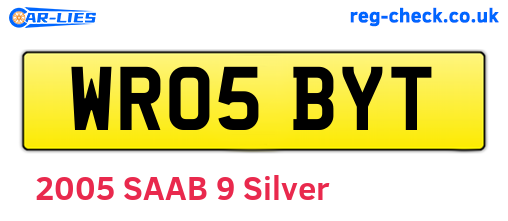 WR05BYT are the vehicle registration plates.