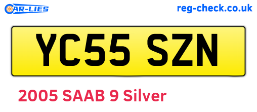 YC55SZN are the vehicle registration plates.