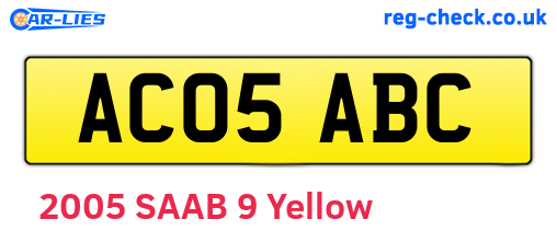 AC05ABC are the vehicle registration plates.