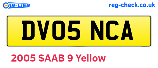 DV05NCA are the vehicle registration plates.