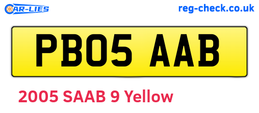 PB05AAB are the vehicle registration plates.