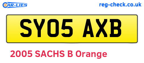 SY05AXB are the vehicle registration plates.