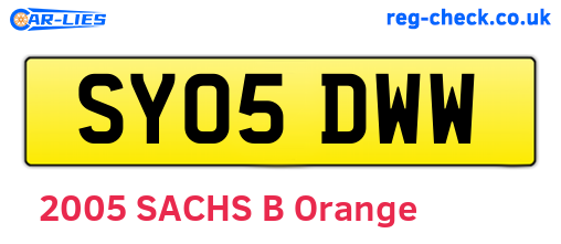 SY05DWW are the vehicle registration plates.