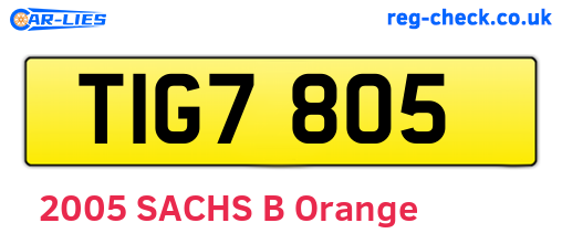TIG7805 are the vehicle registration plates.