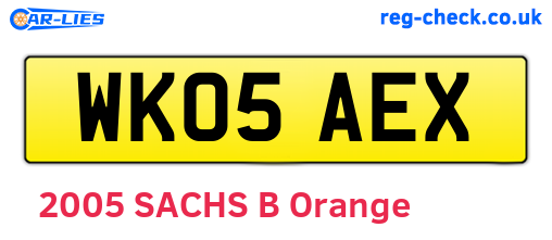 WK05AEX are the vehicle registration plates.