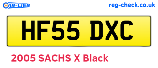 HF55DXC are the vehicle registration plates.