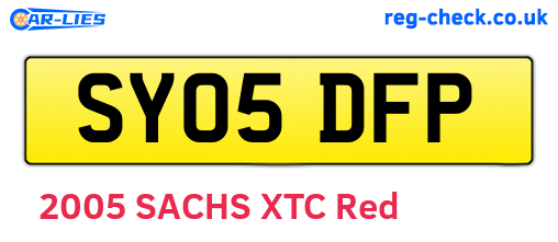 SY05DFP are the vehicle registration plates.