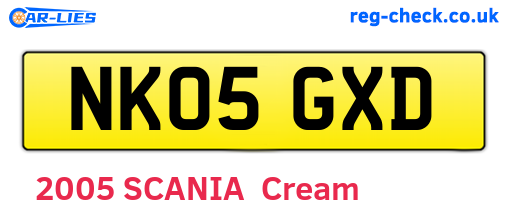 NK05GXD are the vehicle registration plates.