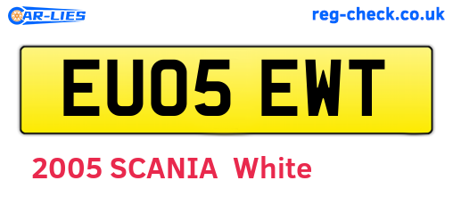 EU05EWT are the vehicle registration plates.