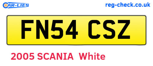 FN54CSZ are the vehicle registration plates.