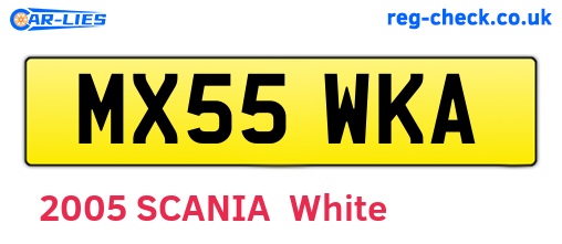 MX55WKA are the vehicle registration plates.