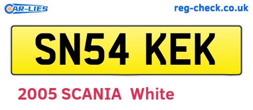 SN54KEK are the vehicle registration plates.