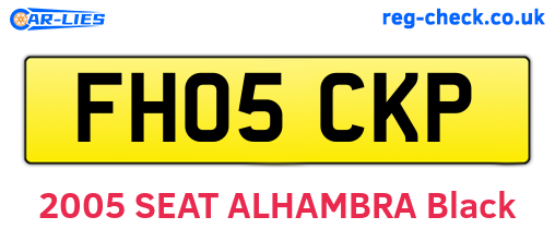 FH05CKP are the vehicle registration plates.