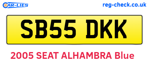 SB55DKK are the vehicle registration plates.