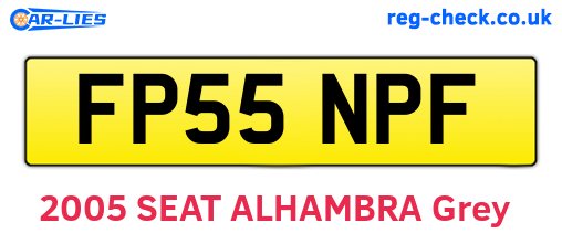 FP55NPF are the vehicle registration plates.