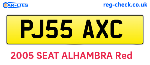 PJ55AXC are the vehicle registration plates.