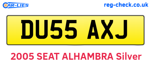 DU55AXJ are the vehicle registration plates.