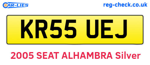 KR55UEJ are the vehicle registration plates.