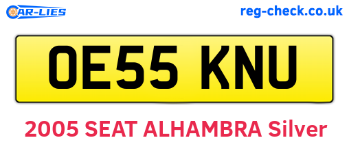 OE55KNU are the vehicle registration plates.