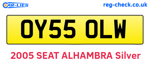 OY55OLW are the vehicle registration plates.