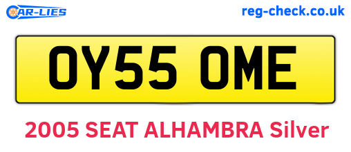 OY55OME are the vehicle registration plates.