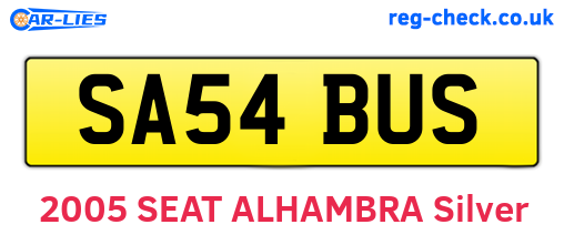 SA54BUS are the vehicle registration plates.