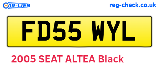 FD55WYL are the vehicle registration plates.