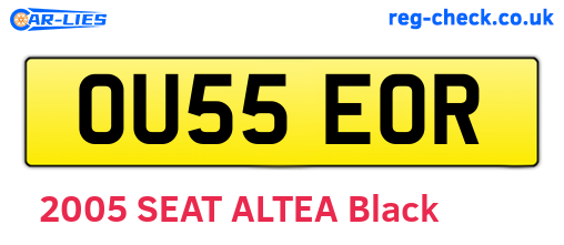 OU55EOR are the vehicle registration plates.