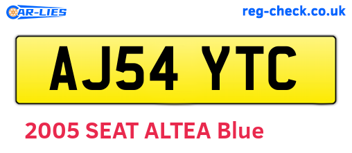 AJ54YTC are the vehicle registration plates.