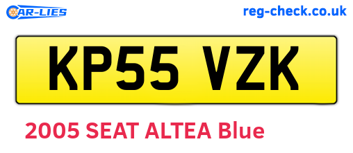 KP55VZK are the vehicle registration plates.
