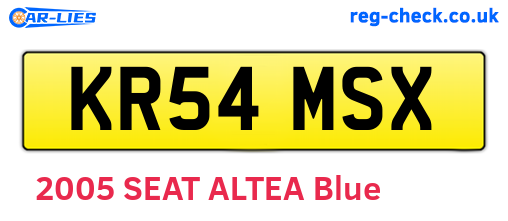 KR54MSX are the vehicle registration plates.