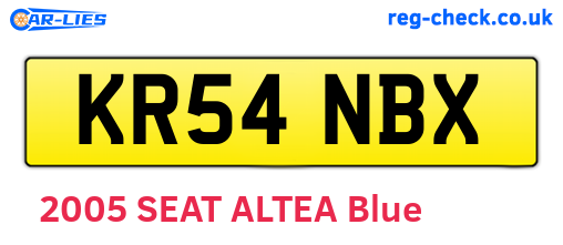 KR54NBX are the vehicle registration plates.