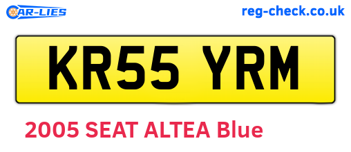 KR55YRM are the vehicle registration plates.