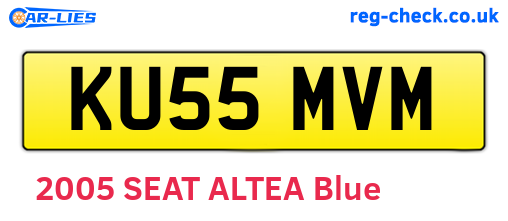KU55MVM are the vehicle registration plates.