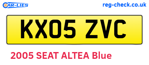 KX05ZVC are the vehicle registration plates.