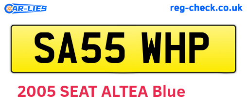 SA55WHP are the vehicle registration plates.