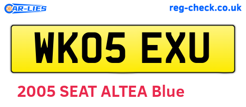 WK05EXU are the vehicle registration plates.