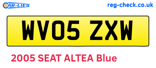 WV05ZXW are the vehicle registration plates.