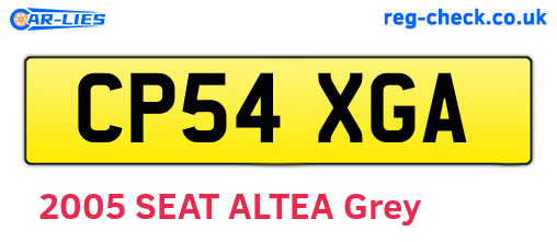 CP54XGA are the vehicle registration plates.