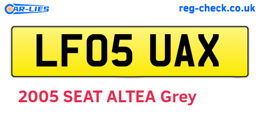 LF05UAX are the vehicle registration plates.