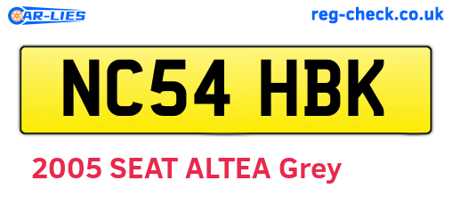 NC54HBK are the vehicle registration plates.