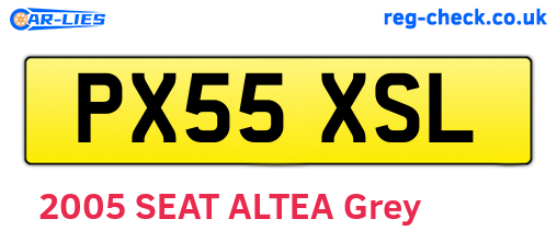 PX55XSL are the vehicle registration plates.