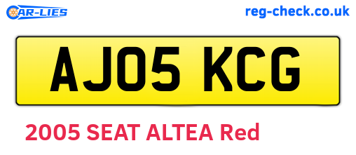 AJ05KCG are the vehicle registration plates.
