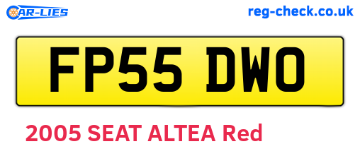 FP55DWO are the vehicle registration plates.