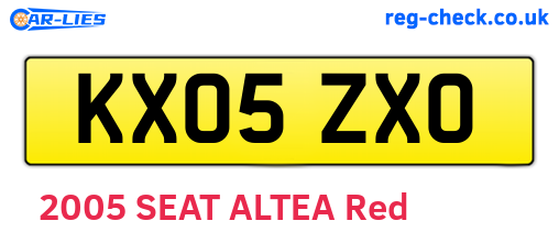 KX05ZXO are the vehicle registration plates.