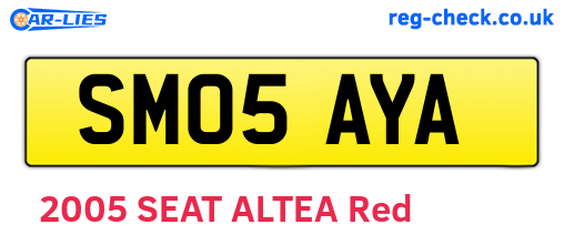 SM05AYA are the vehicle registration plates.