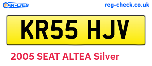 KR55HJV are the vehicle registration plates.