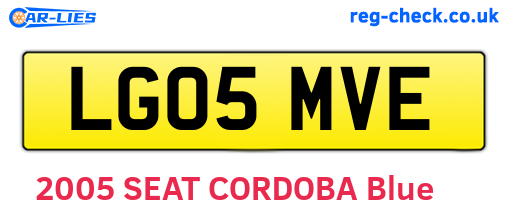 LG05MVE are the vehicle registration plates.