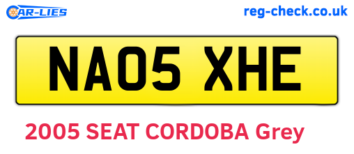 NA05XHE are the vehicle registration plates.