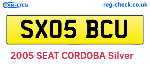 SX05BCU are the vehicle registration plates.